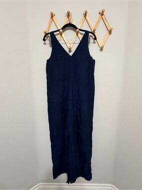 HATCH Navy Blue Cupro Sleeveless Wide Leg Jumpsuit Size 0